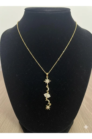 Bella Kadın yıldız model paslanmaz çelik y kolye ürün görseli 1