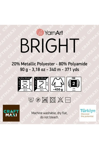 Yarnart Brıght - Simli El Örgü Ipi Ebruli-227 - Resim 2