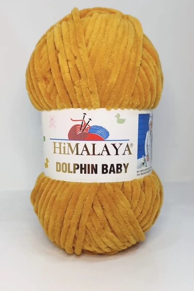 Himalaya Dolphin Baby Kadife Örgü Ipi 80330 Hardal ürün görseli 1