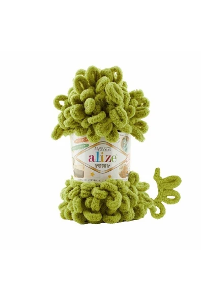 Alize Puffy (5 Adet ) El Örgü Ipliği 5'li Paket - 11 Fıstık Yeşili - 100 Gr. 9 Mt. Parmak Örgü Ipi ürün görseli 1
