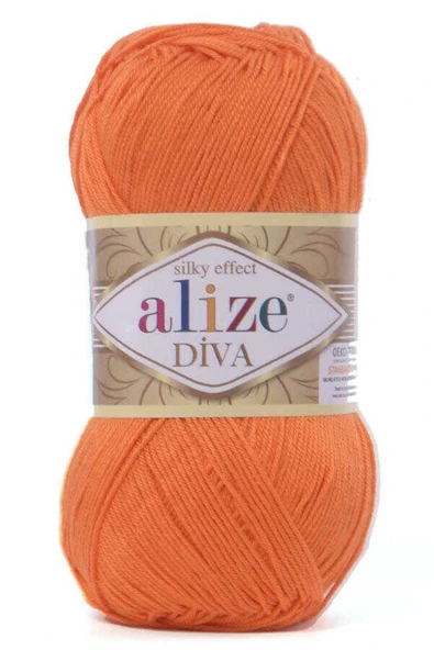 Alize DİVA  120 TURUNCU MİKROFİBER  İP  100GR. TEKLİ ürün görseli 1