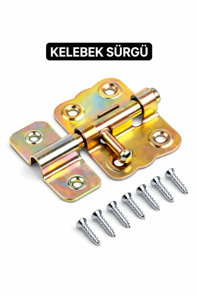 DESIPHON Kelebek Sürgü Küçük Kapı Pencere Sürgüsü Mavzer Kilit Metal Sürgü Vida Dahil ürün görseli 1