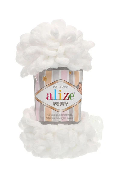 Alize Puffy 55 - Beyaz 5 Adet - Resim 2