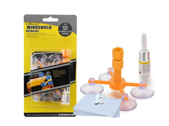 Araç Ön Cam Kırık Çatlak Giderici Hızlı Tamir Kiti 2,5 cm çap kadar uygundur, 3ml 5 Film, ürün görseli 1