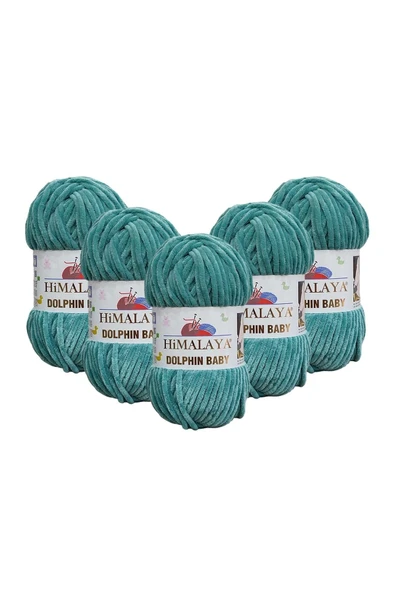 Himalaya Dolphin Baby Kadife Ip 5'li Paket - 80354 Koyu Mint - 100 Gr. 120 Mt. ürün görseli 1