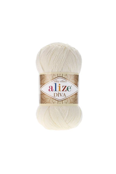 Alize Silky Effect Diva El Örgü Ipi Yumak Açık Krem 62 ürün görseli 1