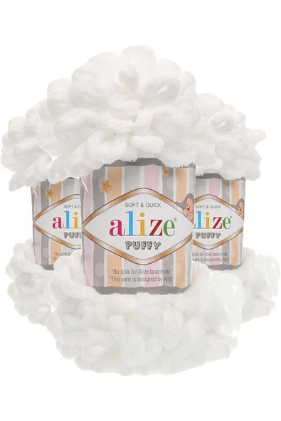 Alize Puffy 55 - Beyaz 5 Adet ürün görseli 1