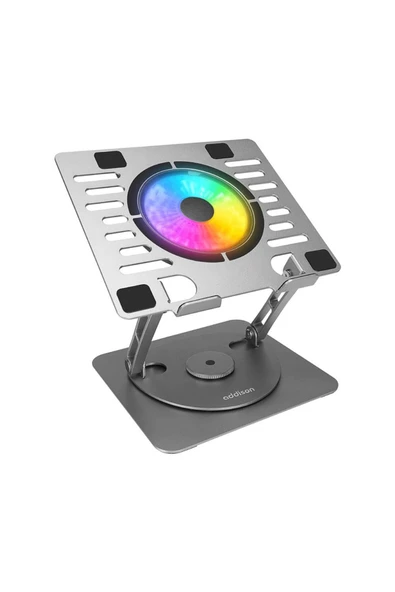Ad-Rc35 360 Derece Dönebilen Fanlı Rgb Işıklı Metal Laptop Standı ürün görseli 1