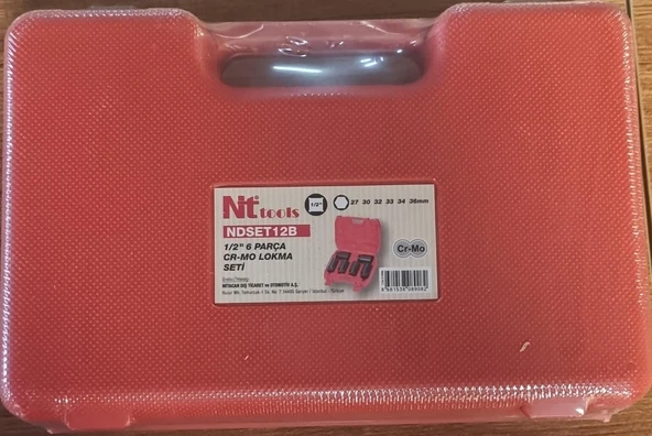 Nt Tools NDSET12B 1/2" CR-MO Lokma Seti 6 Parça ürün görseli 1
