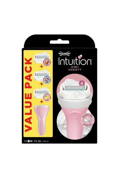 Wilkinson Sword Intution 2 In 1 Variety Kendinden Sabunlu Kadın Sistem 4 Bıçaklı Tıraş Bıçağı Ve Yed ürün görseli 1