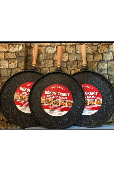MUTFAKÇA Mutfakça Granit Döküm Gözleme Tavası 36cm Tek Taraflı 36 cm ürün görseli 1