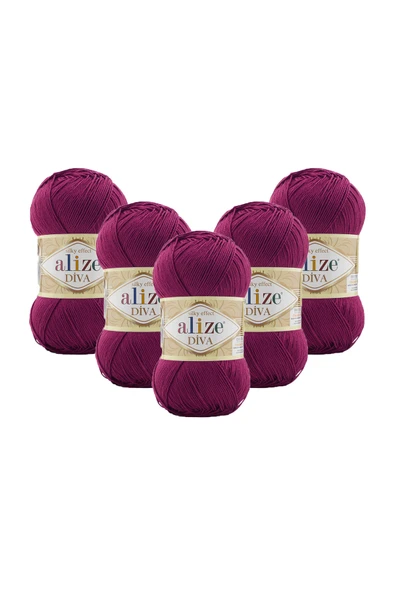 Alize DİVA EL ÖRGÜ IPİ 100 GR. 5’Lİ PAKET (100GR X 5 ADET) ürün görseli 1