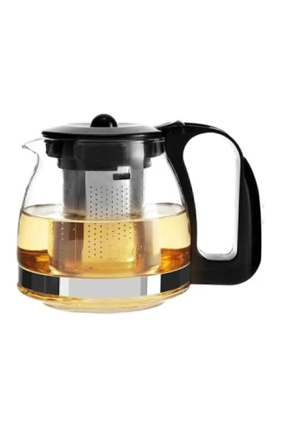 ÇELİKAY Siyah Süzgeçli Cam Demlik 900 ml Çaycı Demliği ürün görseli 1