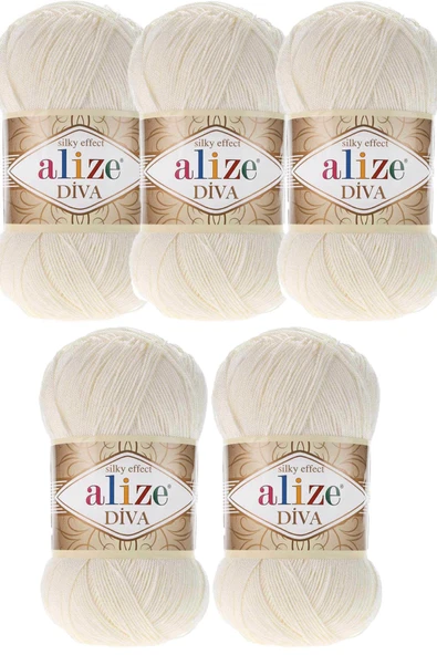 Alize Diva Parlak Merserize Yazlık Baharlık Örgü Ipi No:62 (5 Adet) ürün görseli 1