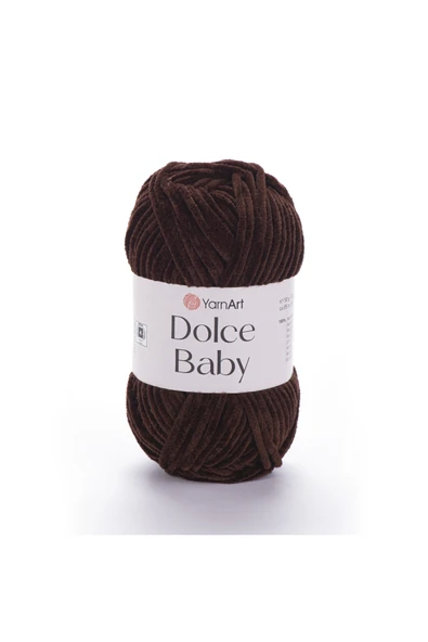 Yarnart Dolce Baby - Kadife, Bebek El Örgü Ipi Koyu Kahverengi-775 ürün görseli 1