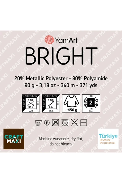 Yarnart Brıght - Simli El Örgü Ipi Simli-120 - Resim 2
