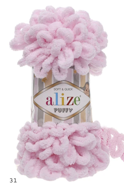 Alize ALİZE PUFFY 100 GR TEKLİ 31 BEBE PEMBE ürün görseli 1