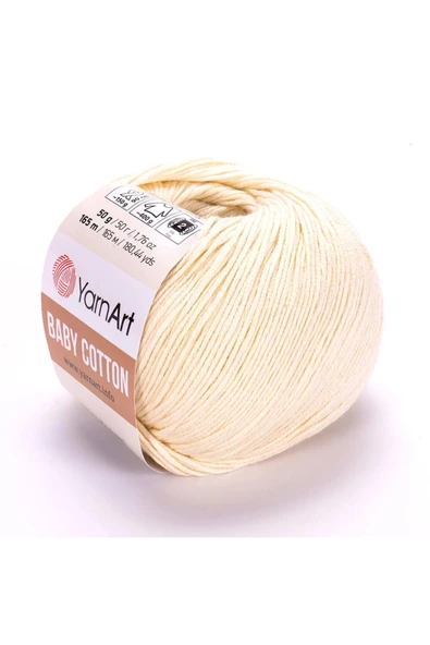 Yarnart Baby Cotton - Bebek El Örgü Ipi Açık Krem-402 ürün görseli 1