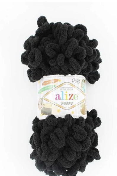 Alize ALİZE  PUFFY  SİYAH  5  ADET   COLOR  : 1060 ürün görseli 1