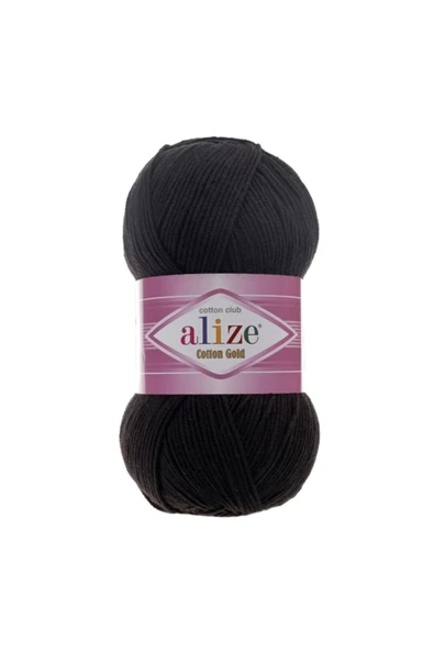 Alize Cotton Gold 60 Siyah Rengi Pamuklu El Örgü Ipi - 5 Adet ürün görseli 1