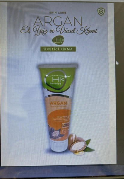 Hk Remedy El Ve Vücut Kremi Argan Extract 250 Ml Tüp ürün görseli 1