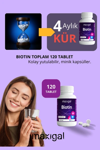 Maxigal Biotin Vitamin 5 Mg 120 Tablet - Resim 4