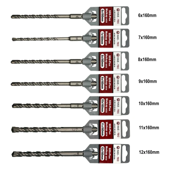 HAS-TEC SDS-Plus Matkap Ucu Seti 7 Parça 6mm - 12mm Kırıcı Delici Hilti Uyumlu Beton Delme Uçları ürün görseli 1