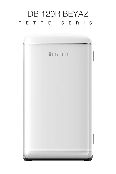 Dijitsu DB120RWH Retro Beyaz Mini Buzdolabı ürün görseli 1