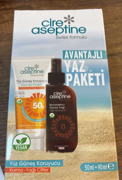 Cire Aseptine Güneş Kremi 50spf Karma Yağlı 50ml+brozlaştırıcı Güneş Yağı 90ml ürün görseli 1