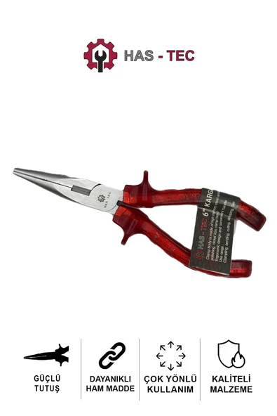 HAS-TEC Kargaburun 6" (160mm) | Şeffaf Plastik Kaplamalı Çelik, İnce Uçlu ve Hassas Çalışma ürün görseli 1