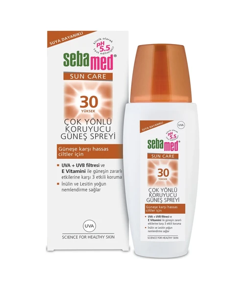 Sebamed Sun Care SPF 30 UVA / UVB Filtresi ve E Vitamini Üçlü Yüksek Koruma Çok Yönlü Güneş Spreyi 150 ML ürün görseli 1