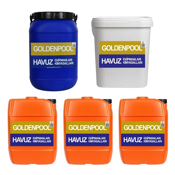 Goldenpool 5'li Havuz Bakım Kimyasal Seti 56'lık 25 Kg ürün görseli 1