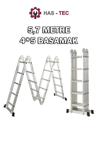 5,7 Metre 20 Basamaklı Akrobat Çok Amaçlı Merdiven Alüminyum ürün görseli 1