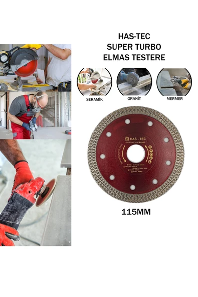 HAS-TEC 115mm – Elmaslı Turbo Kesici | Seramik, Porselen, Mermer ve Granit İçin İnce ve Hassas Kesim ürün görseli 1