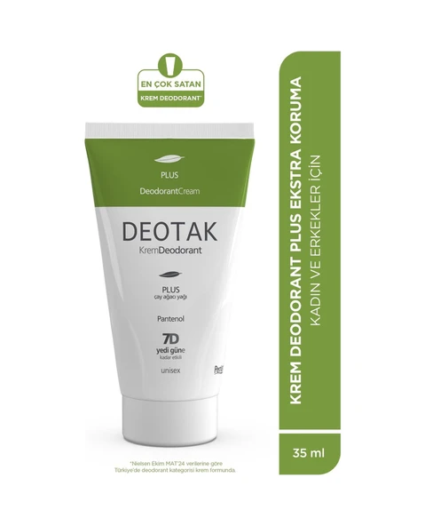 Deotak Plus Ekstra Koruma 7 Güne Kadar Etkili Krem Deodorant 35 ML ürün görseli 1