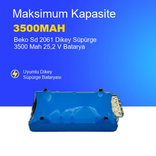 Beko Sd 2061 Dikey Süpürge 3500 Mah 25,2 V Batarya – Orjinal Uyumlu Uzun Ömürlü, Yüksek Performans Pil ürün görseli 1