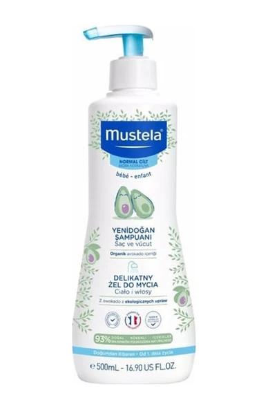 Mustela Gentle Cleansing Gel Yenidoğan Şampuanı 500 Ml Acı Badem ürün görseli 1