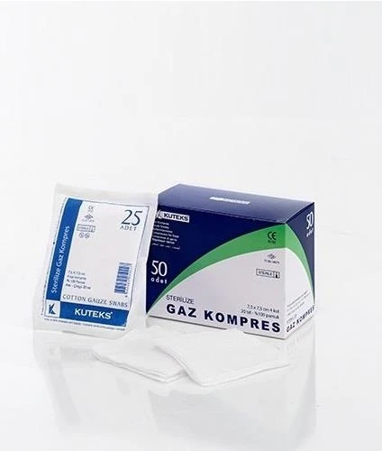 Kuteks Gaz Kompres 7,5 x 7,5cm 50li ürün görseli 1