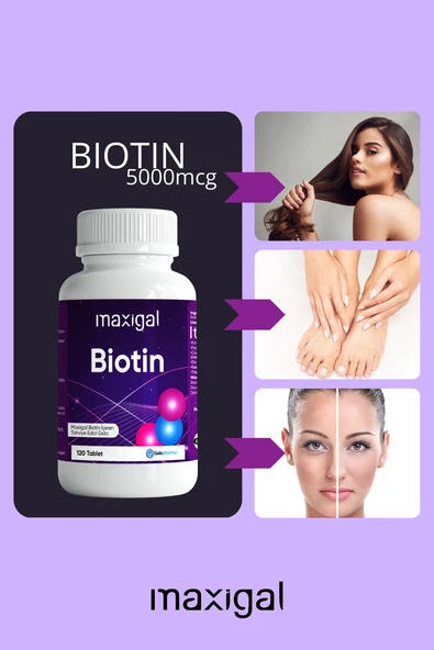 Maxigal Biotin Vitamin 5 Mg 120 Tablet - Resim 3