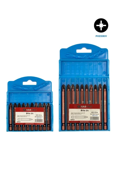 HAS-TEC S2 PZ2 Manyetik Bits Vidalama Ucu 2’li Set (50mm / 75mm) Toplam 20 Adet ürün görseli 1