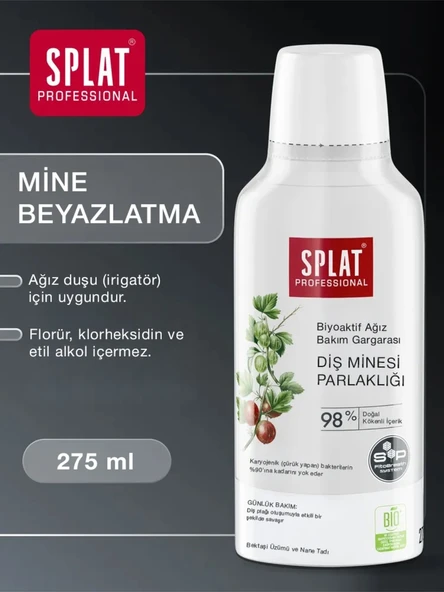 Splat Enamel Shine Ağız Gargarası Diş Minesine Parlaklık Ve Güçlendirme, Alkolsüz 275 Ml ürün görseli 1