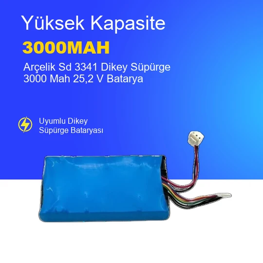 Arçelik Sd 3341 Dikey Süpürge 3000 Mah 25,2 V Batarya – Orjinal Uyumlu Uzun Ömürlü, Yüksek Performans Pil ürün görseli 1