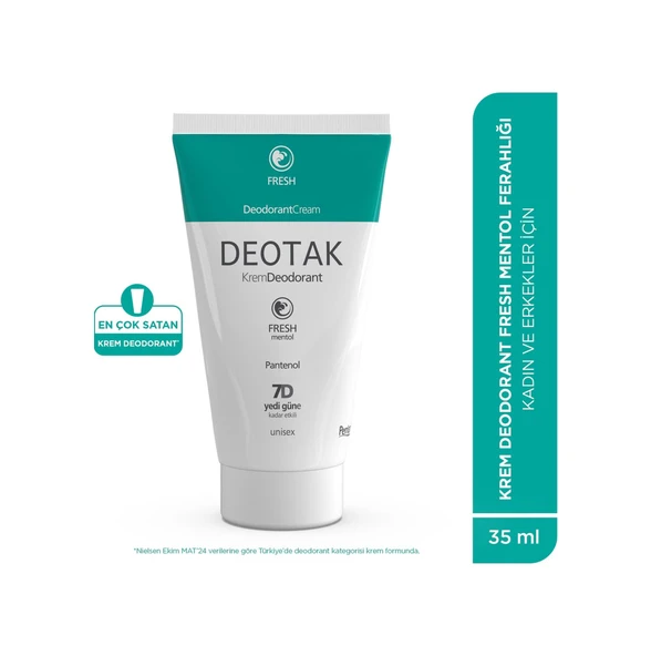 Deotak Mentol Ferahlığı 7 Güne Kadar Etkili Krem Deodorant 35 ML ürün görseli 1