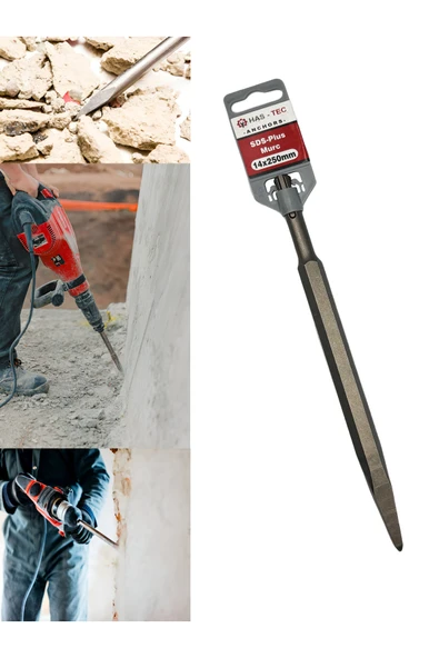 HAS-TEC SDS-Plus Murç 14x250 mm | Kırıcı Delici Uyumlu Beton Kırma Ucu ürün görseli 1