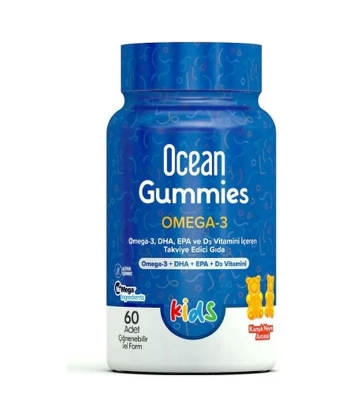 Orzax Ocean Gummies Omega-3 Kids 60 Adet Çiğnenebilir Jel Form ürün görseli 1