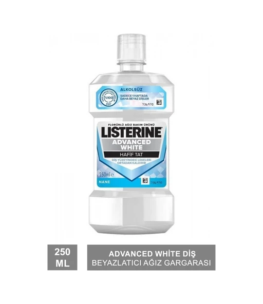 Listerine Advanced White Hafif Tat Ağız Bakım Suyu 250 ML ürün görseli 1