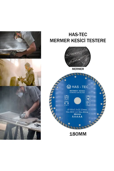 HAS-TEC 180 mm Mermer Kesici – Diamond Saw Blade | Ø180x2.2x22.23 mm ürün görseli 1