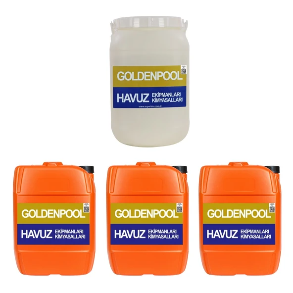 Goldenpool 4'lü Havuz Bakım Kimyasal Seti 90'lık 25 Kg ürün görseli 1