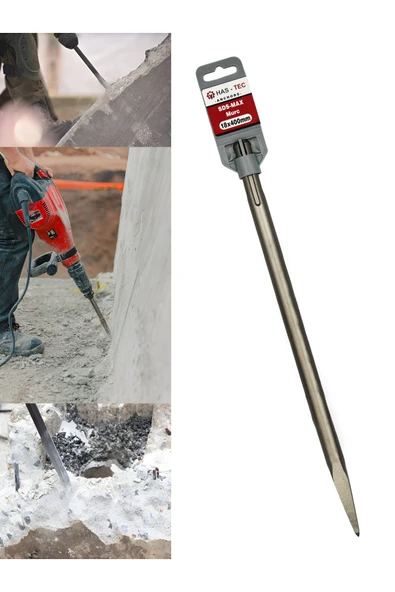 HAS-TEC SDS-MAX Murç 18x400 mm | Uzun Tip Beton ve Tuğla Kırıcı Uç ürün görseli 1