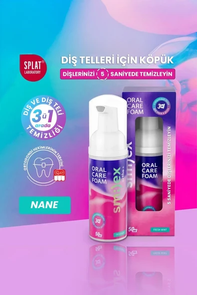 Splat Diş Ve Diş Telleri Için Beyazlatıcı Ağız Temizleme Köpüğü Nane Aromalı 3'ü 1 Arada 50 Ml ürün görseli 1